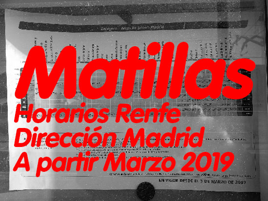 Horarios Renfe Matillas - Madrid
