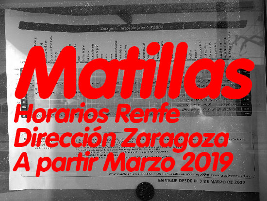 Horarios Renfe Matillas - Zaragoza