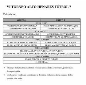 Calendario Futbol 7 2023